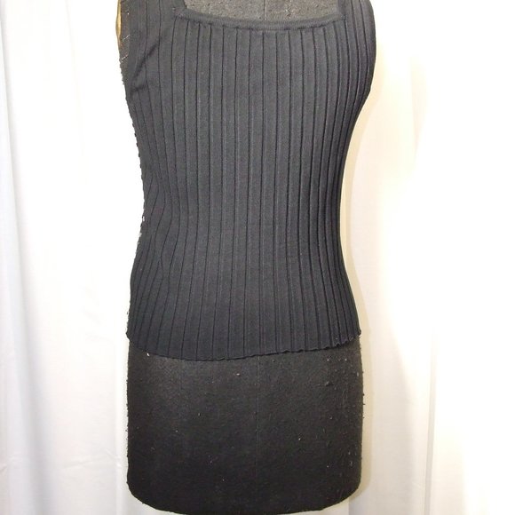 Black Sequins Stretchy Tank Top Women's Size XL by Belldini - Picture 3 of 3
